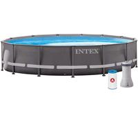Intex 26720 Piscina Rotonda Fuoriterra, Grigio, 427X107 cm