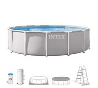 Intex 26720ND 4.27m x 1.07m Prism Frame Premium Pool Set (Includes Filter Pump, Safety Ladder, Ground Cloth, Pool Cover)