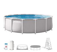 Intex 26724ND 4.57m x 1.07m Prism Frame Premium Pool Set (Includes Filter Pump, Safety Ladder, Ground Cloth, Pool Cover)