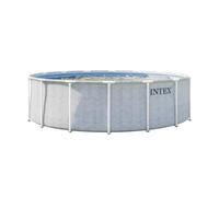 Intex 26746ND 4.88m x1.22m Chevron Prism Frame Premium Pool Set (Includes Filter Pump, Safety Ladder, Ground Cloth, Pool Cover)