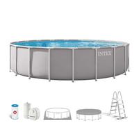 Intex 26756ND 6.1m x 1.32m Prism Frame Premium Pool Set (Includes Filter Pump, Safety Ladder, Ground Cloth, Pool Cover)