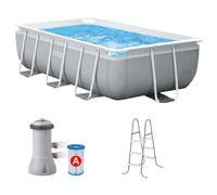 Intex 26784NP Prisma Metal Frame - Piscina Fuori Terra Rettangolare 300x175x80 cm con Pompa Filtro e Scaletta