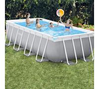 Intex 26792NP Metal Frame - Piscina Rettangolare Fuori Terra, 488x244x107 cm con Pompa Filtro, Scaletta, Telo Base e Copertura