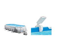 Intex 26796 Piscina Ovale, Grigio, 503 x 274 x 122 cm, 13365 L & Spruzzatore per piscina a LED multicolore - Spruzzatore LED multicolore - Per piscine a prisma e ultra telaio, bianco
