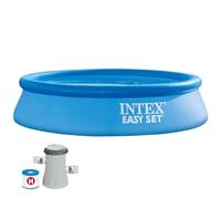 Intex 28108NP - Piscina Fuori Terra Easy Set Rotonda, Pompa Filtro 1250 L/h, 1942 L, PVC, Azzurro, 244x61 cm