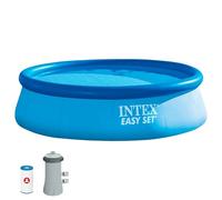 Intex 28132NP - Piscina Fuori Terra Easy Set Rotonda, Pompa Filtro 2006 L/h, 5621 L, PVC, Azzurro, 366x76 cm