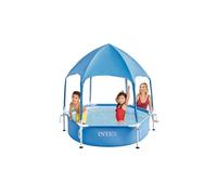 Intex 28209NP - Piscina Fuori Terra Canopy Metal Frame Rotonda, con Tettoia Parasole Removibile e Spruzzino Acqua, 700 L, Acciaio e PVC, Azzurro, 183x38 cm