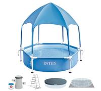 Intex Piscina Rotonda Con Struttura In Acciaio Fuori Terra Con Baldacchino Ø183cm
