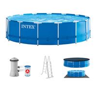 Intex 28242 Piscina Metal Frame Set Ø457x122cm Pompa Scaletta Copertura