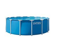 Intex 28242ND 4.57m x 1.22m Metal Frame Pool Set (Includes Filter Pump, Safety Ladder, Ground Cloth, Pool Cover)