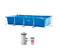 Piscina Fuori Terra Rettangolare Intex Frame 450x220x84 Con Pompa Filtro 28274