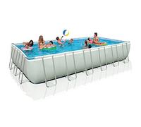 Intex 28362 - Piscina Rettangolare, pompa di filtraggio a sabbia, Blu/Grigio, 732 x 366 x 132 cm