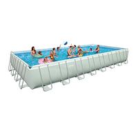 Intex 28372 - Piscina Rettangolare, pompa di filtraggio a sabbia, Blu/Grigio, 975 x 488 x 132 cm