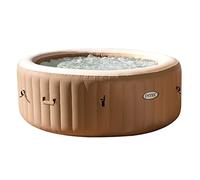 Intex 28426EX - PureSpa Vasca Idromassaggio Gonfiabile Bubble Massage, 4 posti, 120 Getti, Riscaldatore, PVC, Beige, 196x71 cm
