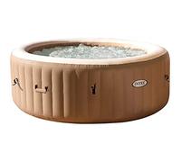 Intex 28428EX - PureSpa Vasca Idromassaggio Gonfiabile Bubble Massage, 6 posti, 140 Getti, Riscaldatore, PVC, Beige, 216x71 cm