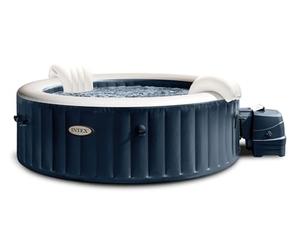 Intex 28432EX - PureSpa Vasca Idromassaggio Gonfiabile Bubble Massage, 6 posti, 170 Getti, Riscaldatore, PVC, Blu Navy, 216x71 cm