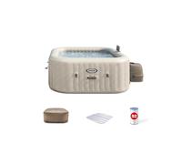 INTEX 28445EH Vasca idromassaggio Portatile Portatile Gonfiabile per 4 Persone PureSpa Deluxe Chevron Deluxe, Include Copertura per Spa a efficienza energetica, App di Controllo Spa, Sistema di Acqua