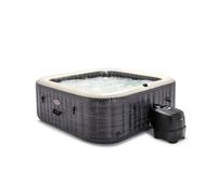 Intex 28452NP - Idromassaggio Gonfiabile Quadrato PureSpa Greystone Deluxe, 6 Posti, 170 Getti, PVC, Grigio, 196x196x71 cm