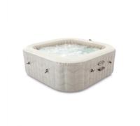 Intex 28472NP - Idromassaggio Gonfiabile Quadrato PureSpa Chevron Deluxe, 6 Posti, 170 Getti, PVC, Multicolore, 196x196x71 cm