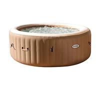 Intex 28476EX - PureSpa Vasca Idromassaggio Gonfiabile Bubble Massage con Telo Efficienza Energetica, 4 posti, 120 Getti, Riscaldatore, PVC, Beige, 196x71 cm