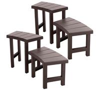 Intex 28515 - Panchina per PureSpa Rotonda 4 posti, 2 pezzi medi + 2 pezzi alti, Plastica, Marrone, 40-62 cm