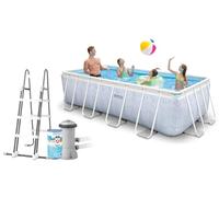 Piscina prism chevron 400x200x100 cm, con pompa filtro, scaletta, telo base, telo copertura