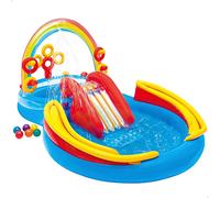 Intex - playground arcobaleno piscina gonfiabile, con palline, multicolore, 297x193x135 cm