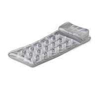 Intex 58894EU - Materassino Gonfiabile Mare 18 Buchi con Cuscino, Vinile,Grigio, 188x71 cm