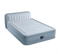 Intex 64450ND - Materasso Gonfiabile Matrimoniale Plush Headboard con Testiera, con Pompa Elettrica Incorporata, 152x236x86 cm