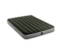 Intex 64778E Dura-Beam Standard Prestige Air Mattress: Fiber-Tech - Full Size - Hand-Held Battery Pump - 10in Bed Height - 600lb Weight Capacity