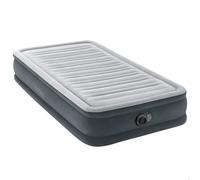Intex 67766 Materasso Classic Casa Singolo Dura Beam Tecnologia Fiber-Tech con Pompa, Tinta Unita, Grigio, 100 x 190 x 46 cm