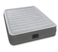 Intex 67768 Materasso Classic Casa Una Piazza e Mezza Dura Beam Tecnologia Fibertech, con Pompa 645, Tinta Unita, Grigio, 137 x 191 x 33cm