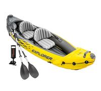 Intex 68307NP - Canoa Gonfiabile Explorer K2, 2 posti, con Accessori, PVC, Giallo, 312x91x51 cm