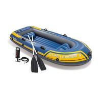 Intex 68370NP - Canotto Gonfiabile Challenger 3, 3 posti, con Accessori, PVC, Blu, 295x137x43 cm