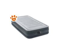 INTEX - 67766ND Materasso Gonfiabile Dura-Beam Comfort Plush Singolo con Pompa Elettrica Incorporata, 99x191x33 cm Grigio Chiaro - SPEDIZIONE GRATUITA