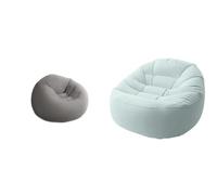 Intex Beanless Bag - Poltrona a sacco, Grigio, 1.14 m x 1.14 m x 71 cm & 68590 Poltrona Sacco Assortita 122 x 104 x 74 cm