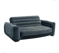 Intex Divano letto matrimoniale da campeggio gonfiabile estraibile con 3 valvole di gonfiaggio e sgonfiaggio rapide, 203,2 x 231,14 x 66,04 cm, grigio antracite
