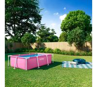 INTEX Piscina da giardino con telaio in metallo sopra il terreno Rosa