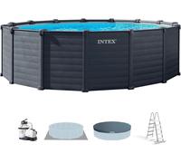 Intex Piscina fuori terra rotonda 26384ND 478 X 124 cm Graphite Gray frame Rotex
