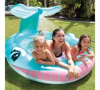 INTEX PISCINA GONFIABILE BALENA CON CASCATA SPRAY 201 x 196 x 91 CM ANNI 2+