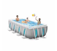 Intex Piscina Fuori Terra Rettangolare 56029 Clearview Prism Frame Acciaio