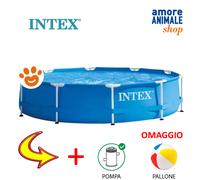 Piscina Fuori Terra Rotonda H76x305cm Con Pompa A Filtro Intex Frame