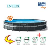 Intex Piscina Rotonda XTR Frame (Ø732x732x132cm) con Pompa a Sabbia Art. 26340
