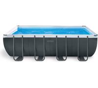 Intex Piscina Ultra Frame Rettangolare XTR - 549 x 274 x 132 cm - Set con piscina, pompa filtro a sabbia SX1500 GN, attacchi, scaletta, copertura e telo di base