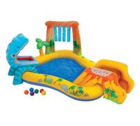 Intex Piscina Gonfiabile Play Center Gioco per Bambini da Giardino Esterno con Scivolo cm 249x191x109 h Lt. 216 - Dinosauro - 57444