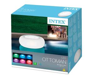 Intex Pouf Poggia Piedi Luminoso - Cm 86x33 - Con LED Multicolore