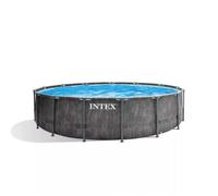 Intex Prisma Frame Greywood 26742 piscina rotonda Ø457x122cm effetto legno