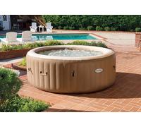 Intex PureSpa 28426ND Vasca Idromassaggio Gonfiabile, Circolare, Beige, 4 Persone, 196 cm, Fiber-Tech™