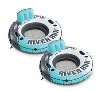 Intex River Run 1 53" Inflatable Floating Water Tube Lake Raft, Red (2 Pack)