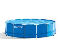 Intex Set comprensivo di piscina e telaio in metallo, diametro: 457 x 122 cm, colore: blu
